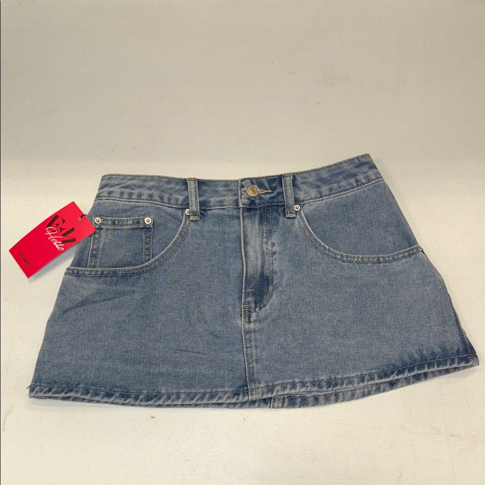 Emmoil A-Line Denim Skirt - Light Blue